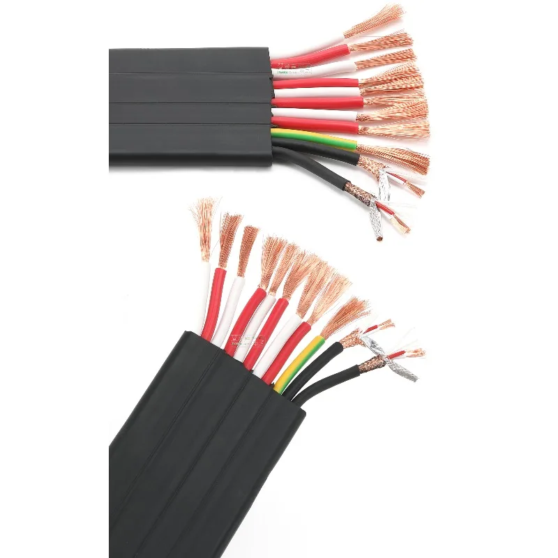 Material de núcleo sólido resistente ao desgaste sólido cabo de controle dmx512 cabo plano composto multi-core 2.5mm2 cabo de alimentação teatro