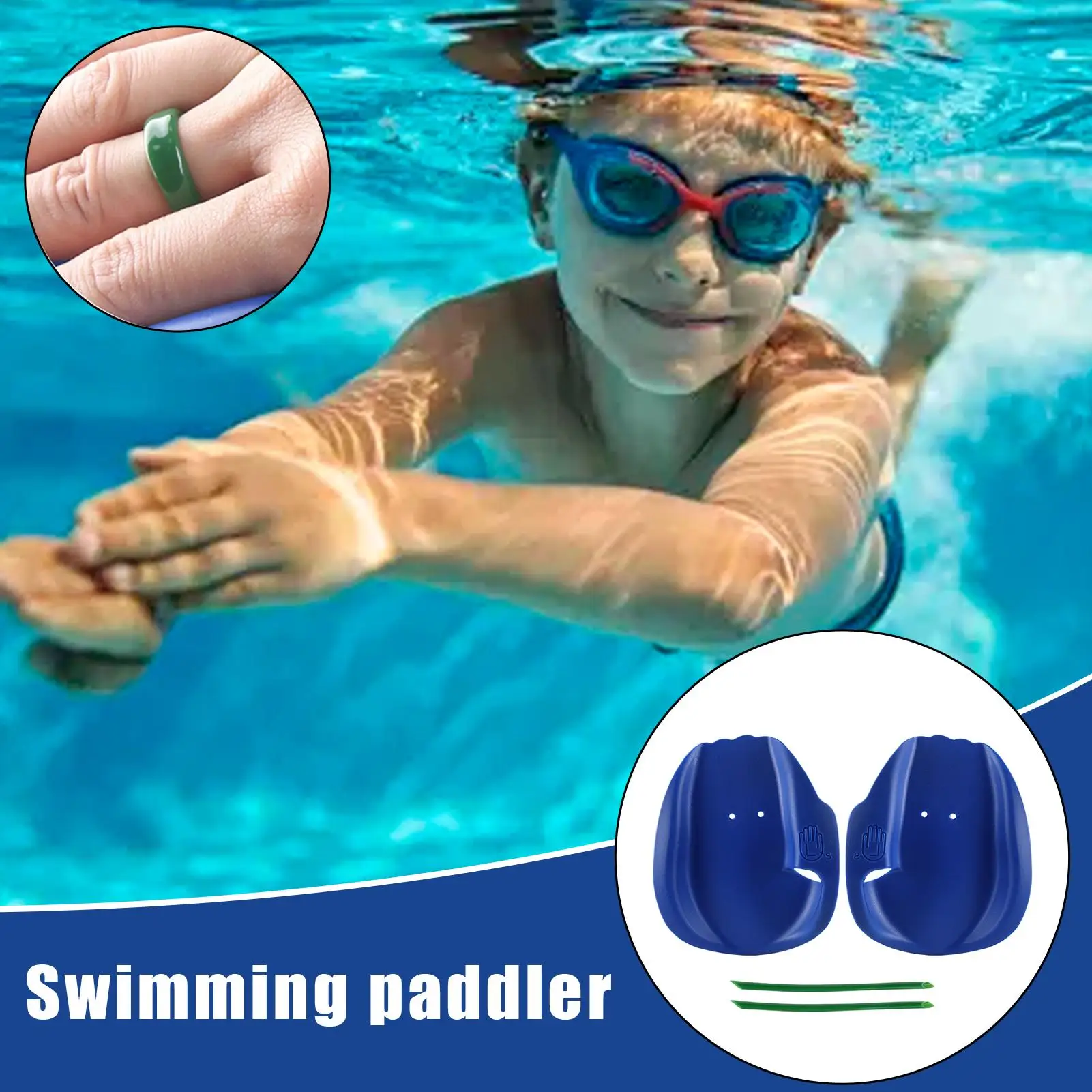 

Swimming Hand Paddles PVC Freestyle Swimming Fitness Hand Paddles Lightweight Water Swim Training Equipment For Beginners Women