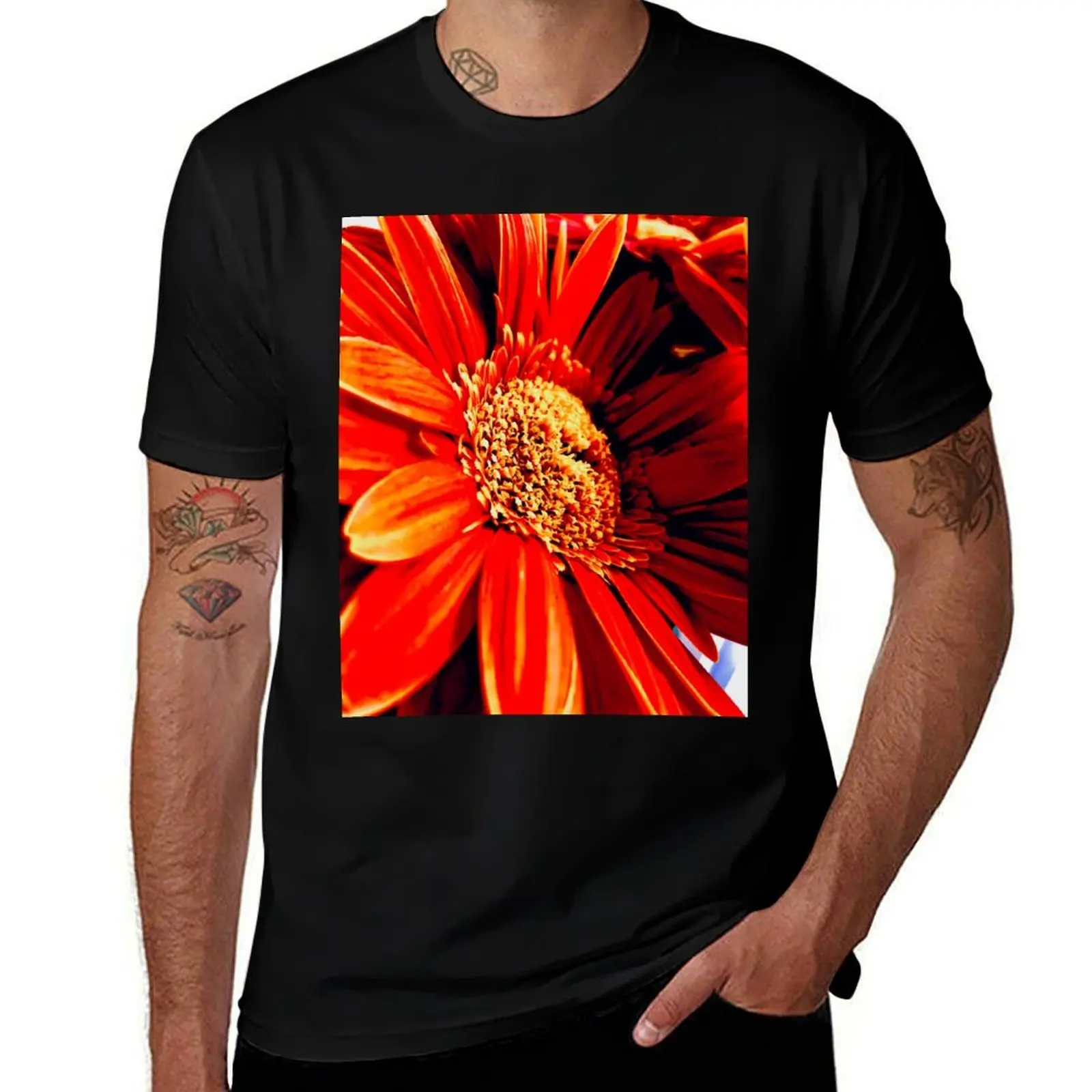 

Orange Gerbera T-Shirt man t shirt cotton high quality black cotton t-shirt plain for man package g man t shirts for men T-shirt