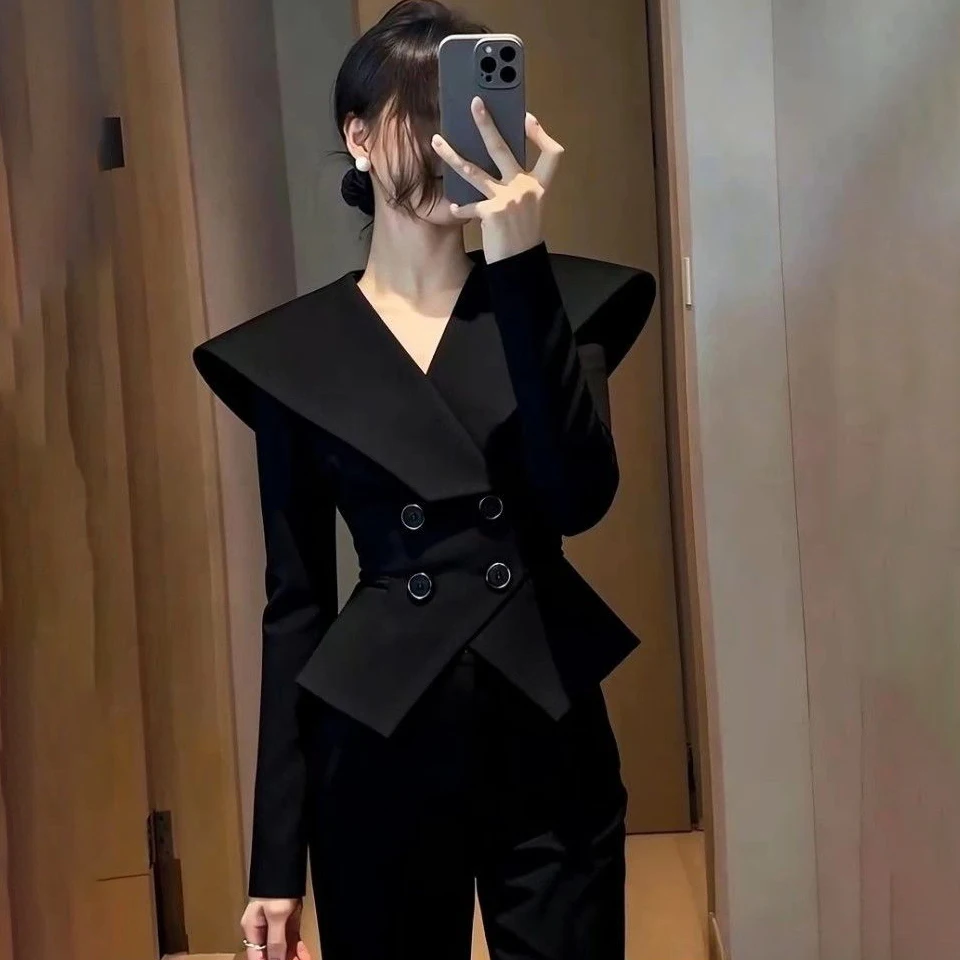 Professional Short Jacket Outwear Women's Spring Autumn Luxury High-End Unique Chic Super Good-looking Tight Waist Coat Top