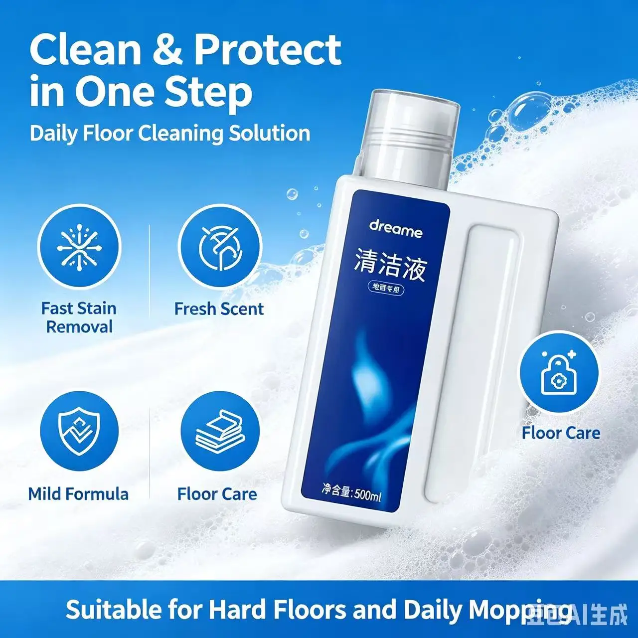 Original Dreame Multi-surface Cleaning Solution For Dreame X50 Ultra\X40 Ultra\X30 Ultra\H12\H13\H12 Pro\H14 Dual