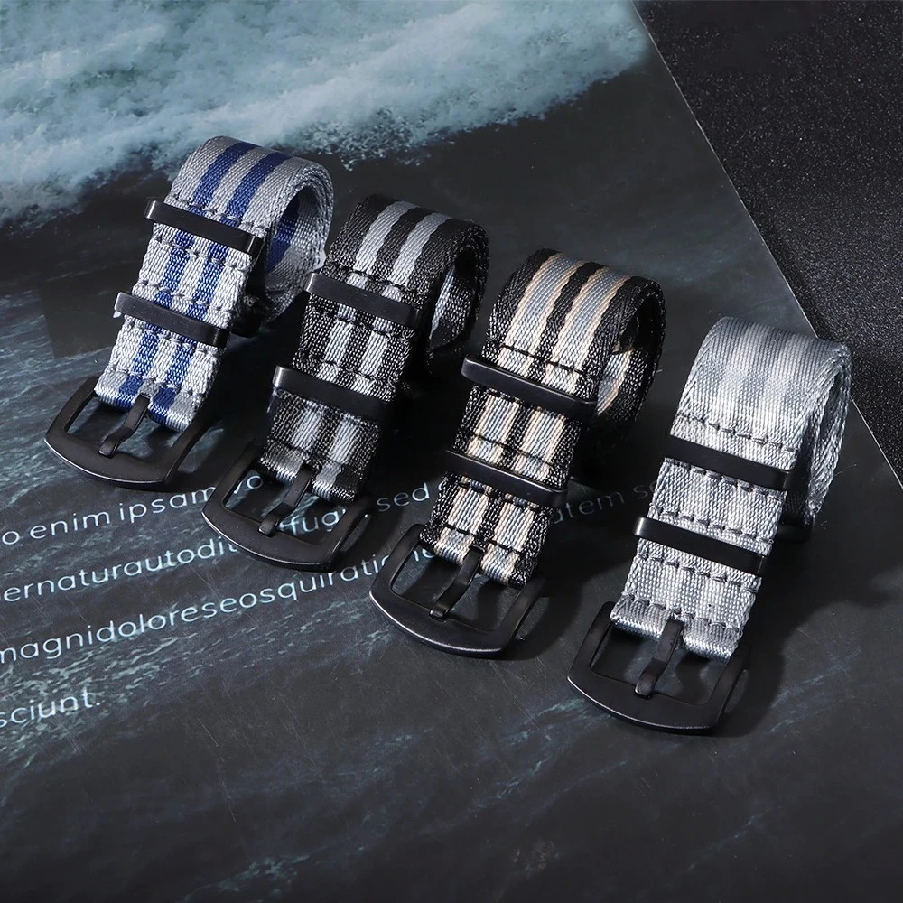 عالية الكثافة حزام ساعة نيلون 20 مللي متر 22 مللي متر أشرطة ساعة نيلون جديلة السلس النسيج حزام الساعات اكسسوارات ل حزام (استيك) ساعة عسكرية