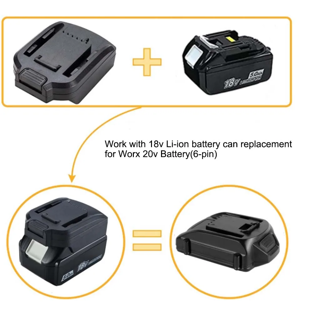 

Black as Picture Battery Converter Adapter Battery Adapter 6-pin Battery Adapter Adapter For BL1830 BL1840 Batteries