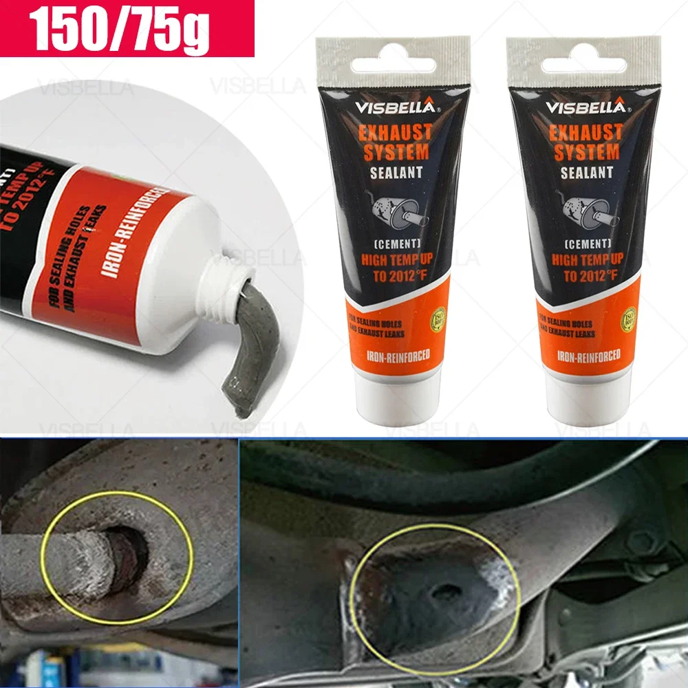 Muffler Cement Car Exhaust Sealant Pipe Filler Silicone Repair Paste for Motorcycle Leaks Plugging High Temperature Repair Glue