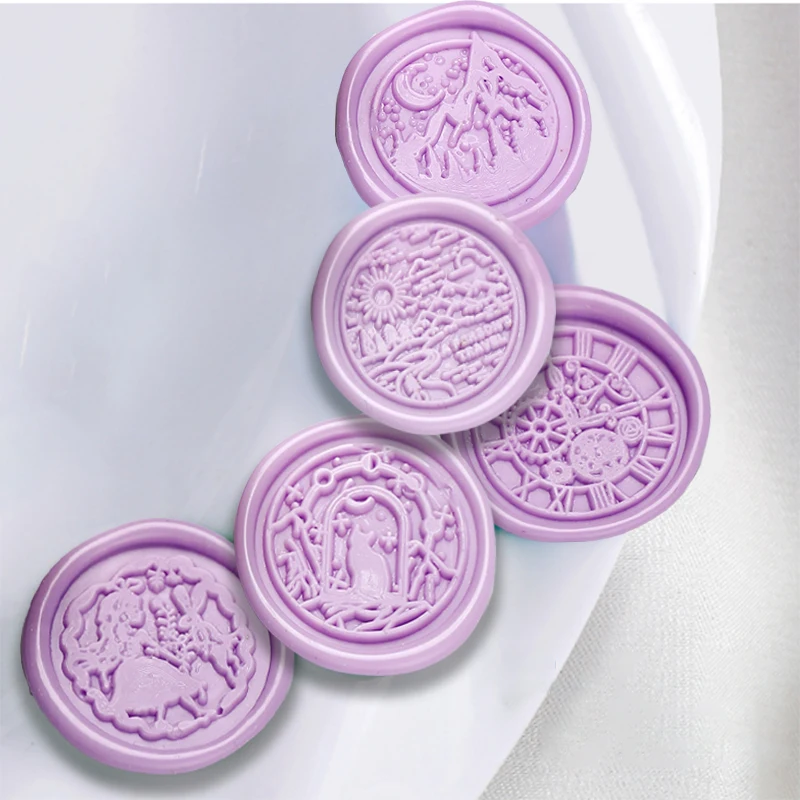 Star sky Lotus Rose Pattern Wax Seal Stamp Retro sealing wax stamp Replace head Flowers Leaf Decorate Gift