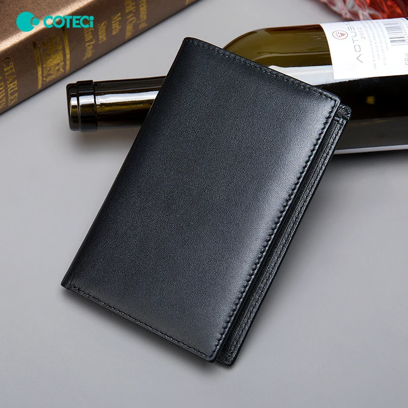 Business Top Layer Cowhide Wallet Multi Card Holder Wallet Passbook Bag New Genuine Leather Passbook Holder Men's Coin Purse