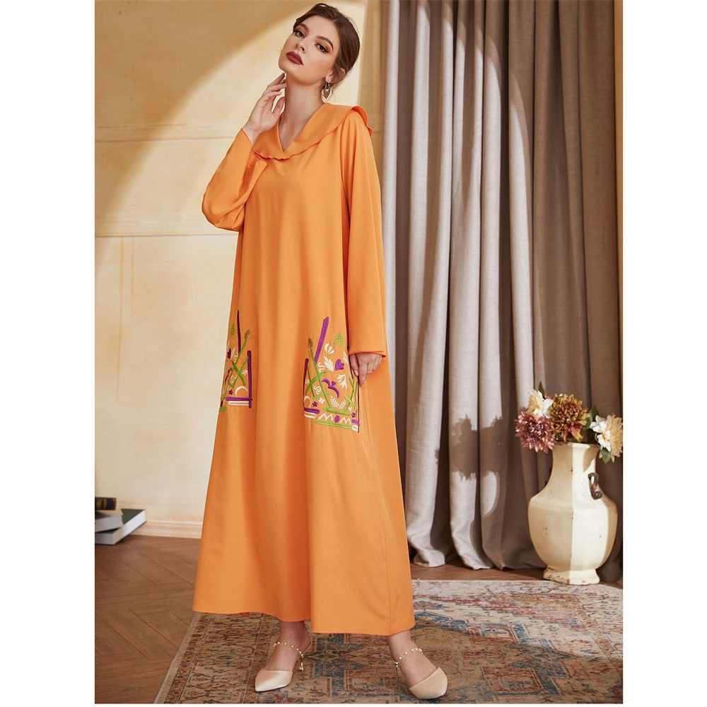 Mode Abayas broderie femmes musulman longue robe Maxi turquie arabe caftan Eid robe de soirée Islam dubaï robes Jalabiya maroc