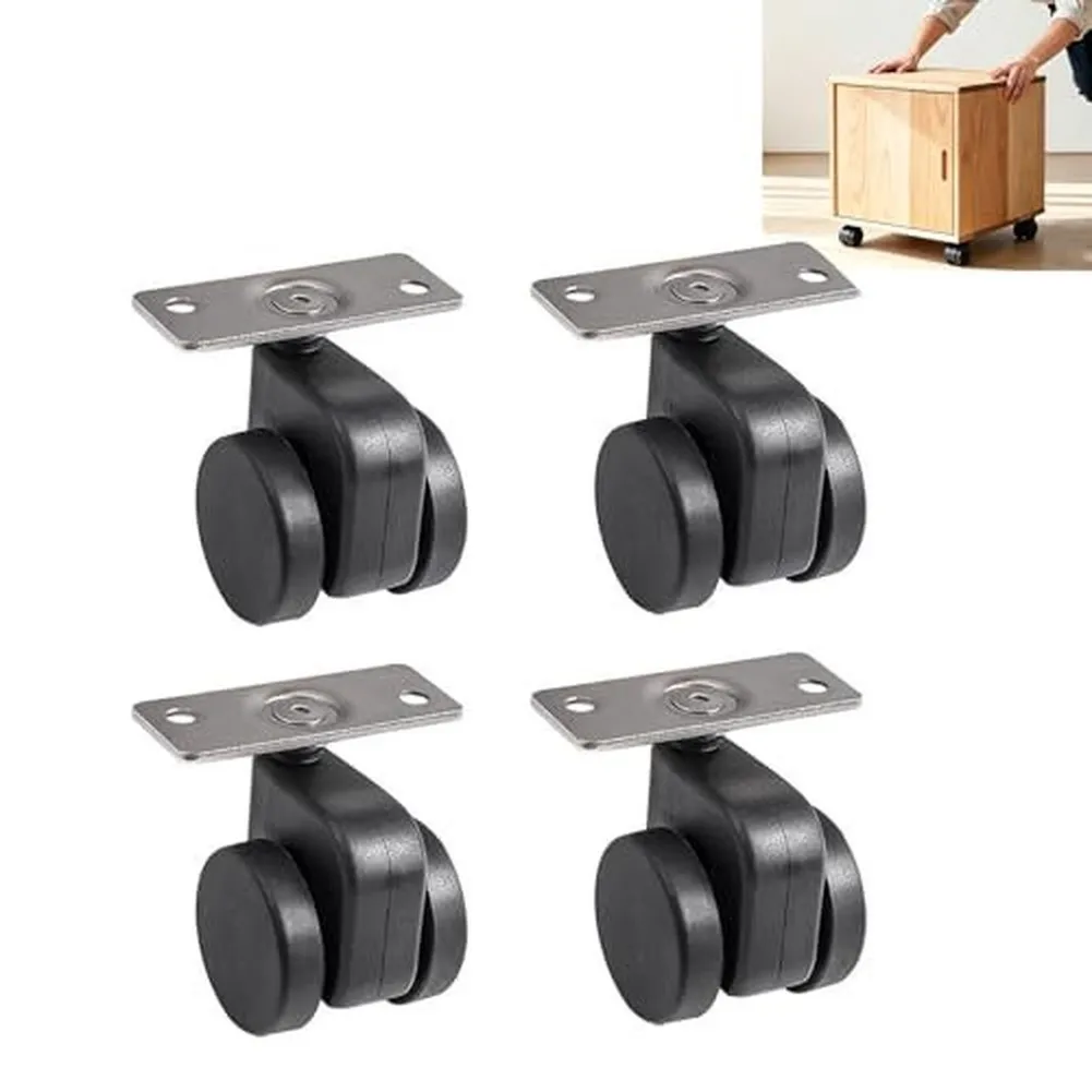 Swivel Furniture Casters With Dual Wheels And Top Plate Mount Replacement Wheels For Cabinets Drawers And Boxes