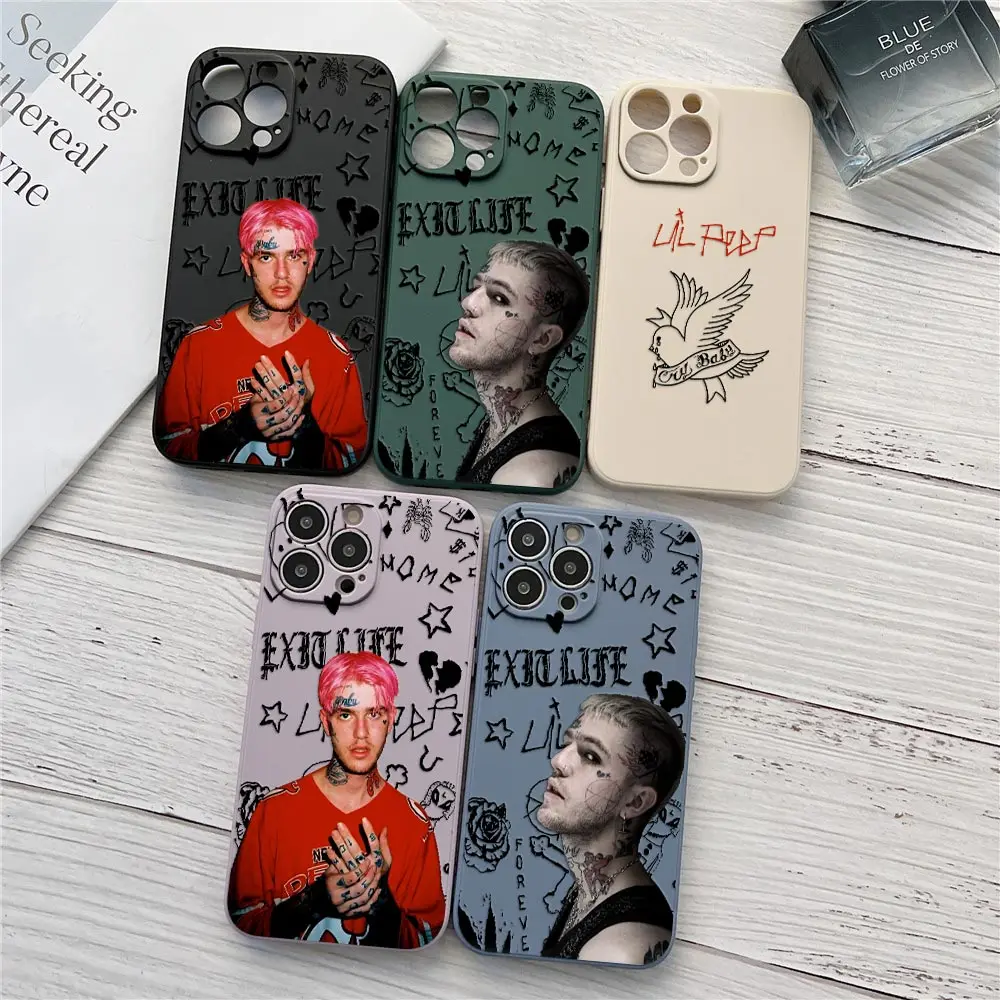 Rapper Lil Peep HellBoy Phone Case For iPhone 15 14 13 12 11 Pro Max Mini 7 8 15 Plus SE2020 14 Cases Liquid Silicone Back Cover