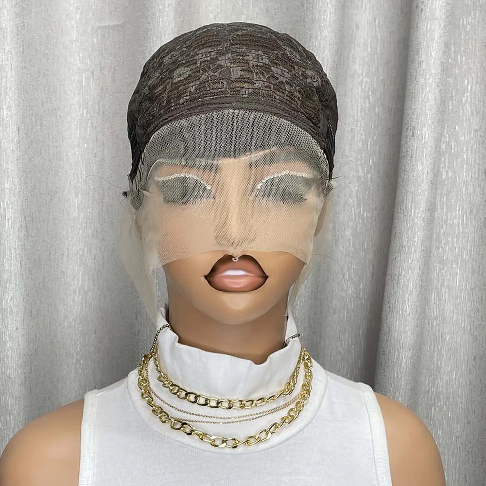 짧은 인모 가발 13x1 레이스 프론트 픽시컷 가발 레미 인모 짧은 곱슬머리 인모 레이스 가발 (흑인 여성용)