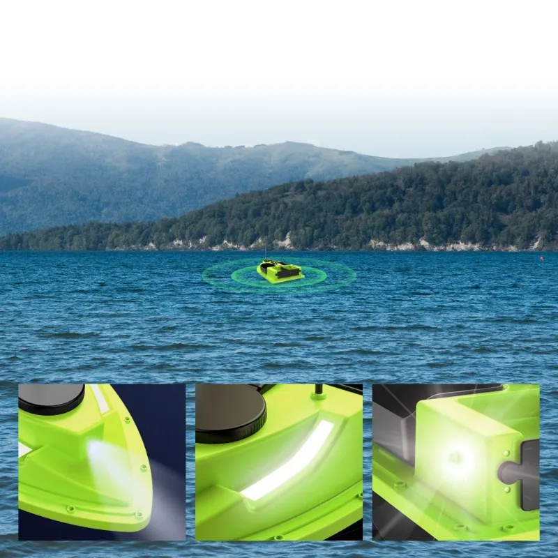 D19 GPS RC Bait Boat 600M 4 Hoppers 2kg 12000mAh LED Night Fishing view 4