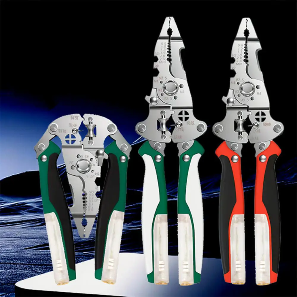 Multifunctional Folding Pliers For Sibang Wire Stripper Electrician Hand Tool Cutter Crimper Voltage Testing Accessory