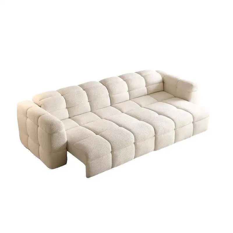 

# Light Luxury Cream Style Sofa Cloud Marshmallow Telescopic Adjustable Headrest Sofa Bed for Living Room^