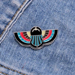 Vintage Egyptian Design Enamel Brooches Eagle And Leopard Shaped Collar Pins For Backpack Bag Clothes Jewelry