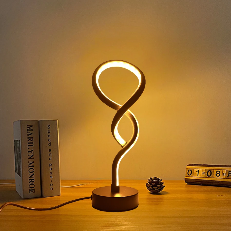 1PC Creative Gourd Shape Simple Bedroom Light Three-color Dimming Desktop Decorative Table Lamp