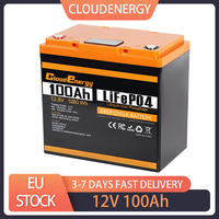 Cloudenergy 12V 100Ah LiFePO4 Battery Pack 1280Wh Energy 6000+ Cycles Built-in 100A BMS Support Series/Parallel for Backup Power