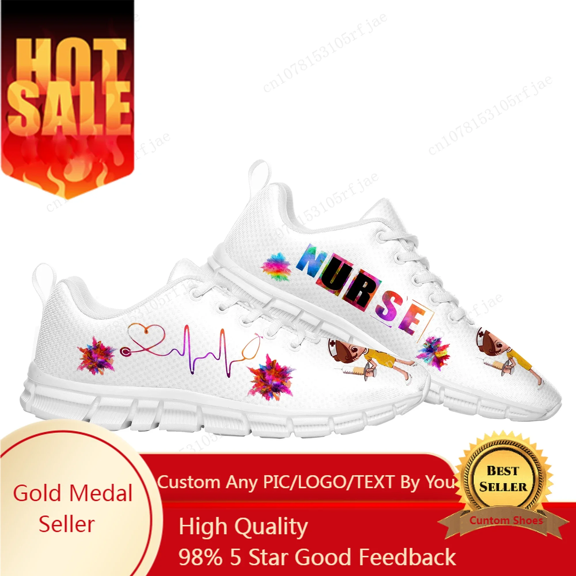

New Nurse Shoes Heart Beat Brand Sports Custom Shoes Mens Womens Teenager Sneaker Tailor Made Couple Built Shoes