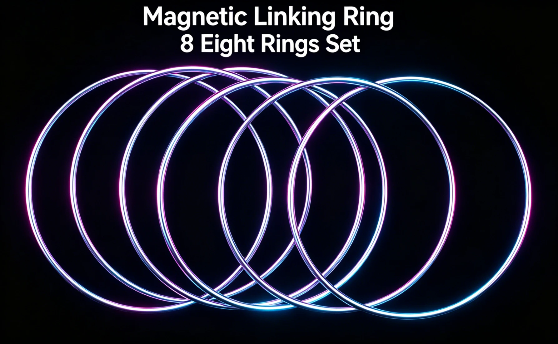 

Gimmicks 30cm Magnetic Linking Ring 8 Eight Rings Set (Large Size Stainless Steel) Magic Tricks Props LInking Rings Magie