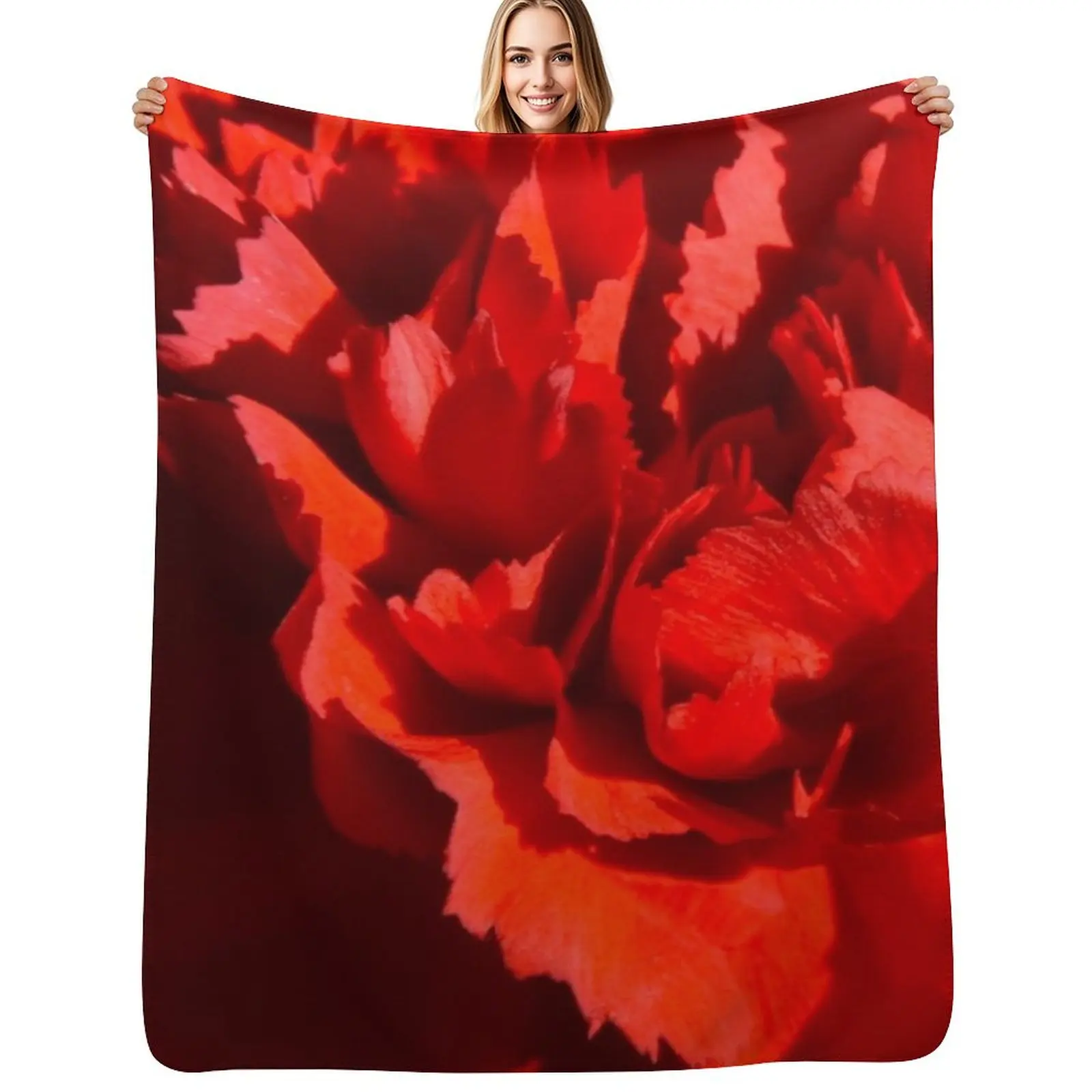 

Heart of a carnation Throw Blanket sofa bed Flannel Fabric Multi-Purpose valentine gift ideas Blankets