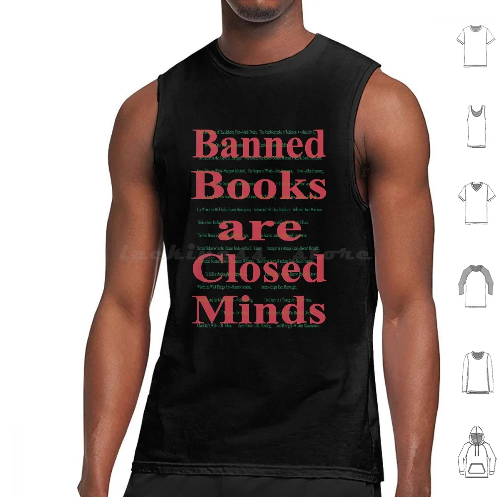 Banned Books Tank Tops Print Cotton Books Literature Story Censorship Rebellion Controversy Banned Thinking Open