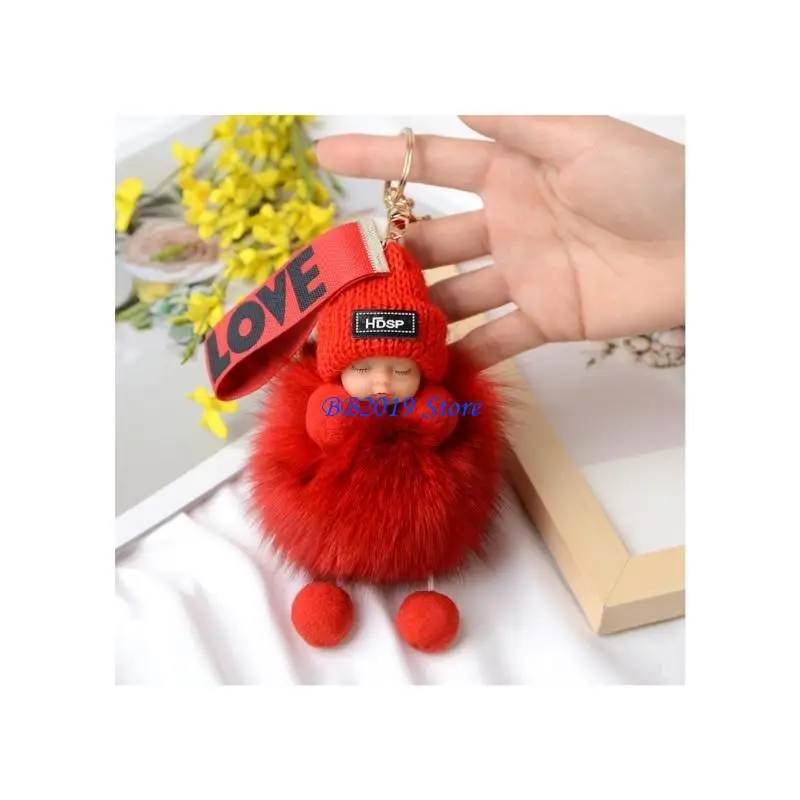 Q0KB Sleeping ของเล่นเด็กพวงกุญแจอุปกรณ์ตกแต่งกระเป๋าเป้สะพายหลังจี้ Soft & น่ารัก