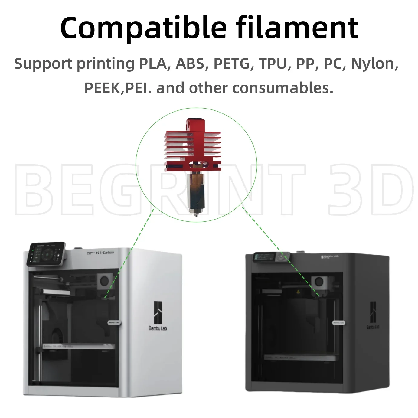 BEGRINT TZ 4.0 Hotend Kit for Bambu Lab P1P/X1C/P1S/X1/X1E