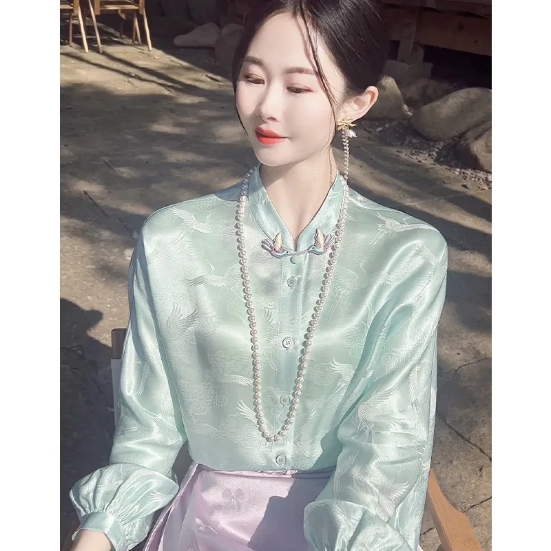 

Long Sleeve Shirts Womens Cotton Polka Dot Slim Fit Active Feminine Minimalist Comfortable Youthful Daily Travel Outfit