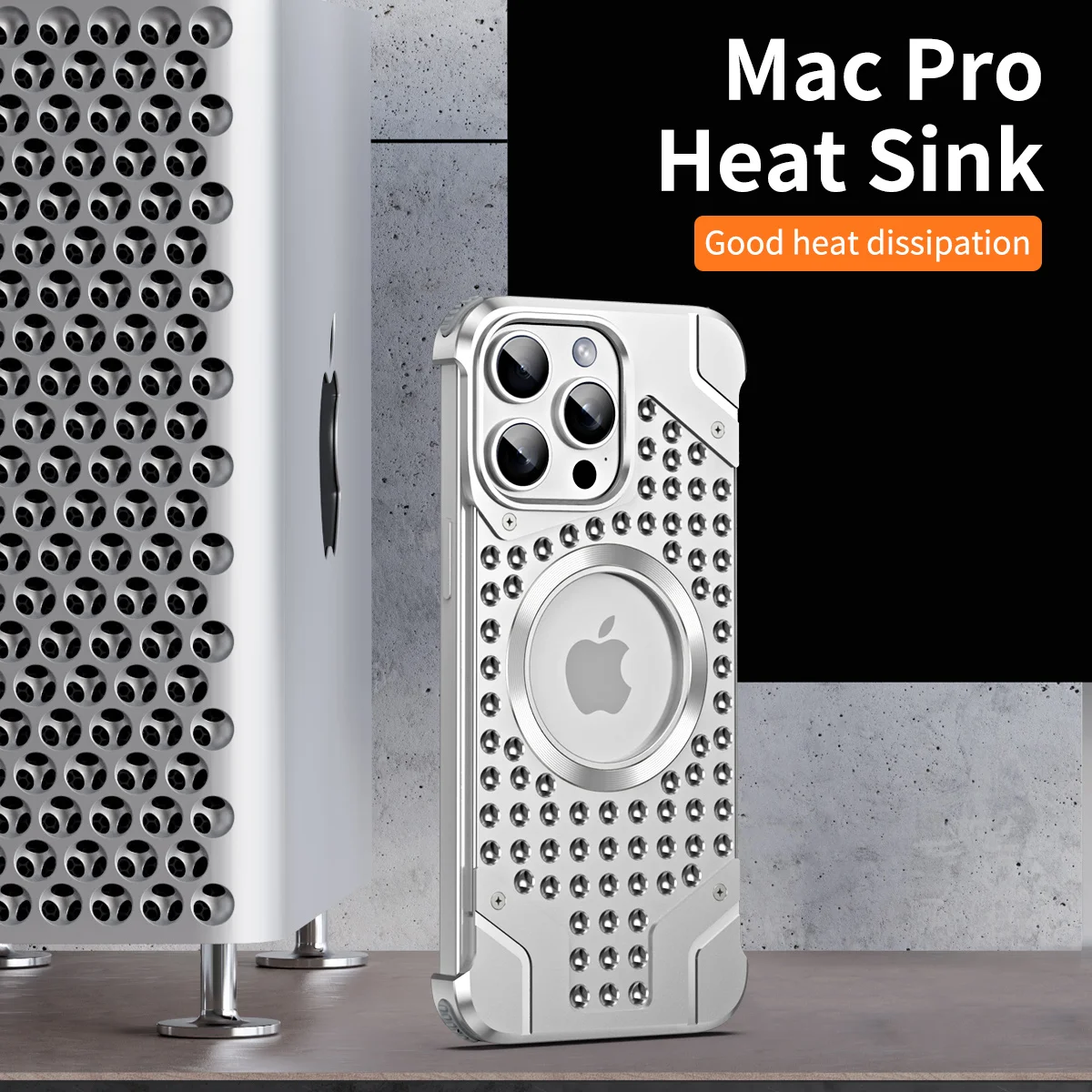 Aluminium Metal Phone Case For iPhone 13 14 15 16 Pro Max Hollow out Heat Dissipation Bumper Wireless Charging Anti Fall Cases