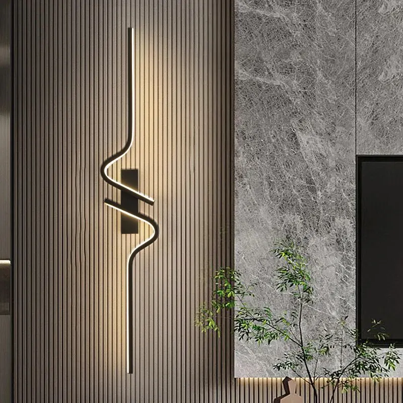 

Modern Minimalist Strip Led Wall Lamps Bedroom Bedside Walls Sconce Led Lights LivingRoom TV Sofa Background Wall Light