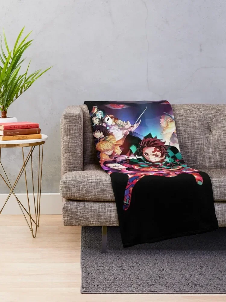 Demon Kimetsu Slayer Adventure Anime Tanjiro Kamado Throw Blanket Soft Plush Plaid Sofa Blankets