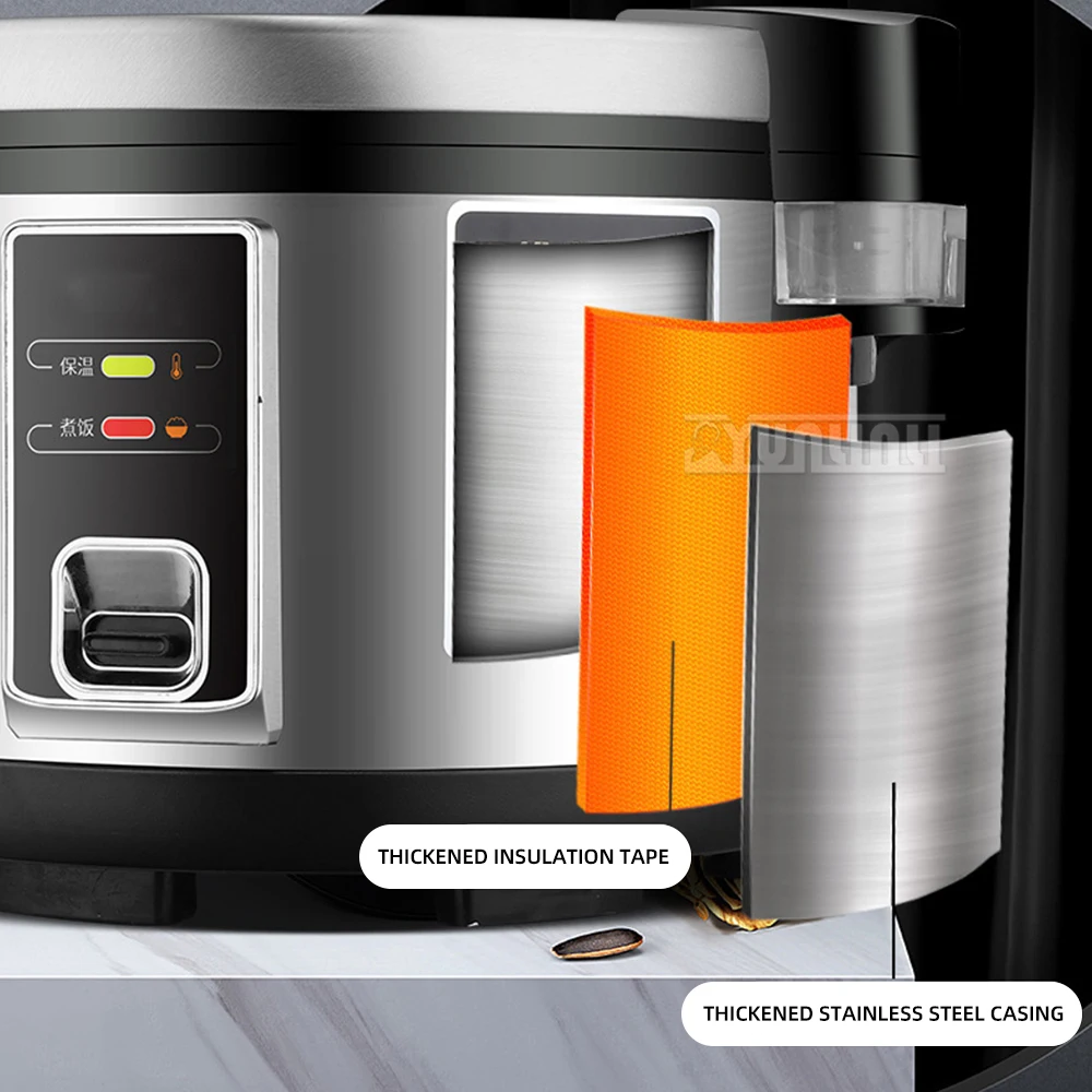 CFXB100 25L หม้อหุงข้าวเชิงพาณิชย์สําหรับโรงอาหารโรงงานความจุขนาดใหญ่เครื่องทําความร้อนรอบทิศทางหม้อหุงข้าวระดับมืออาชีพ