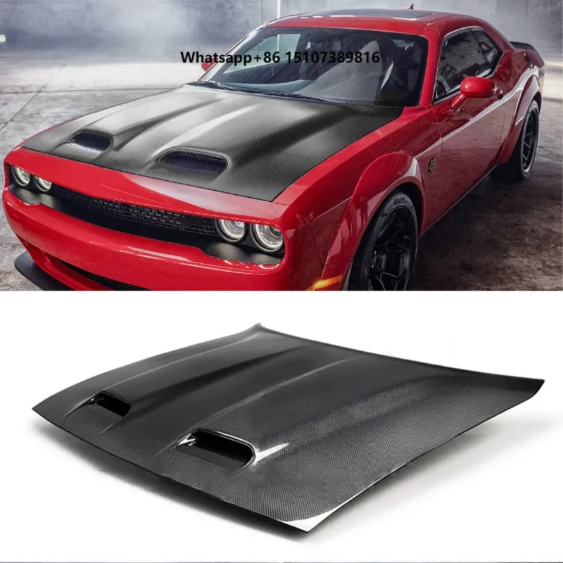 Two-Vent Style Challenger Carbon Fiber Hood for Challenger