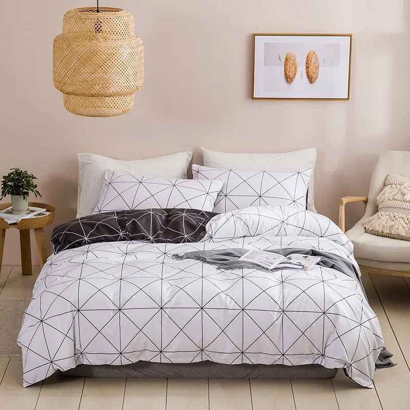 Geometric Soft Queen Duvet Cover Set King Size Soft Comfortable Double Bedding Set 220x240 Comfortable Durable Quilt Cover Sets