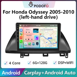 Podofo 2Din Android Car Radio Multimidia Video Player For Honda Odyssey 2005-2010 GPS Navigation Carplay Auto Stereo Head Unit