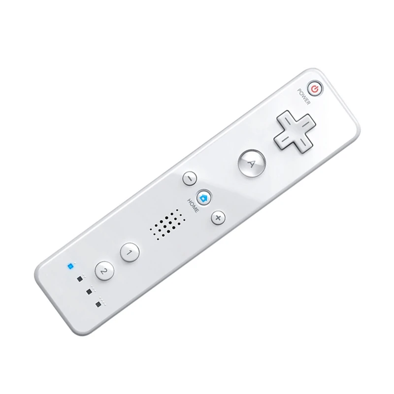 Straight Handle Remote Control Gamepad Wireless With Silicone Case Compatible For Nintendo Wii Controllerabgi