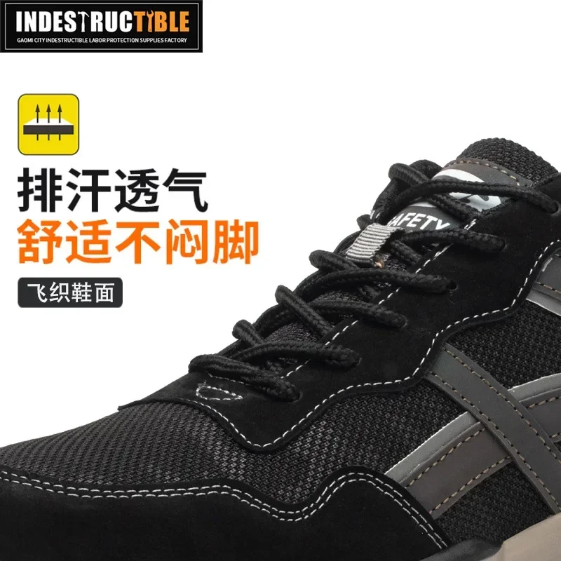 New Type of Labor Protection Shoes Anti - Hit Anti - Puncture Summer Mesh Surface Breathable Protective Shoes Safety Work Shoes