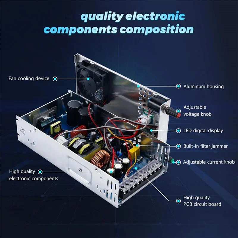 

VEHO-AC 110 В/220 В в постоянный ток 0-48 В Регулируемый источник питания постоянного тока 48 В 600 Вт, импульсный источник питания преобразователь постоянного тока для светодиодов с регулируемой яркостью