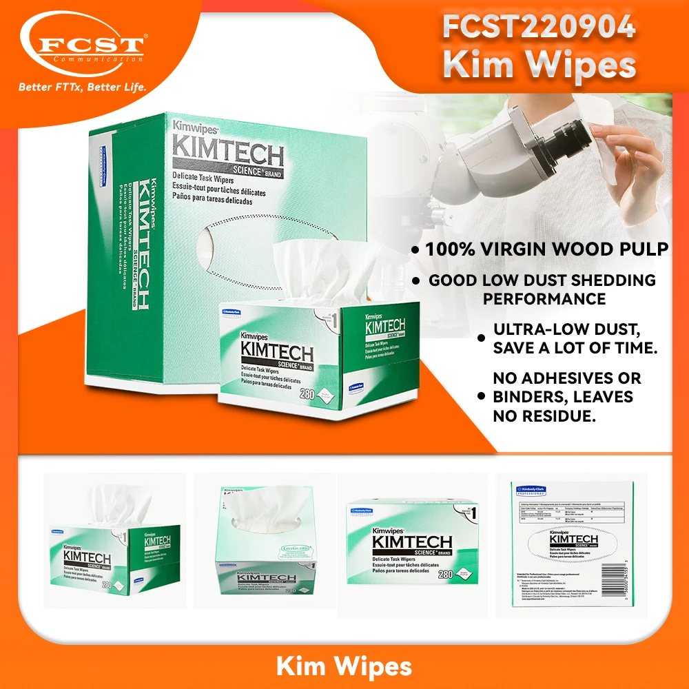 

FCST Kimberly-Clark fiber optic cleaning wipers Fiber Optic kimwipes FTTH Dust-free Paper for Fiber Connector Clean Paper