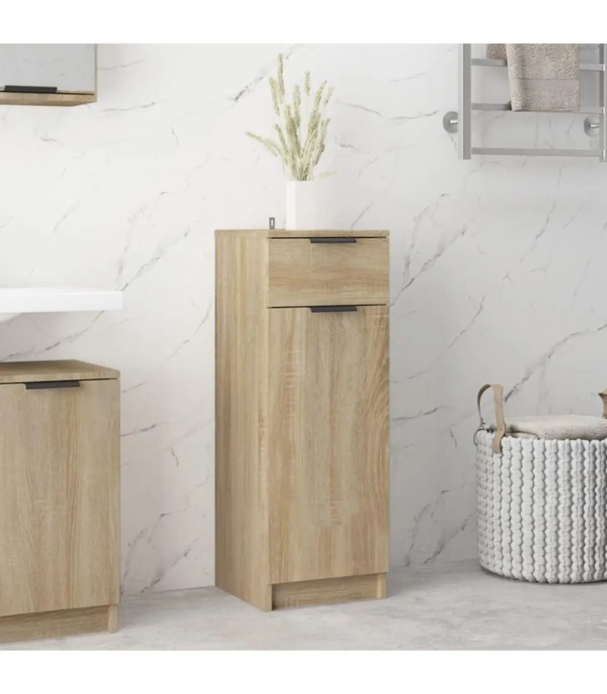 Lockers and storage cabinets bathroom cabinet plywood Oak Sonoma 32x34x90 cm