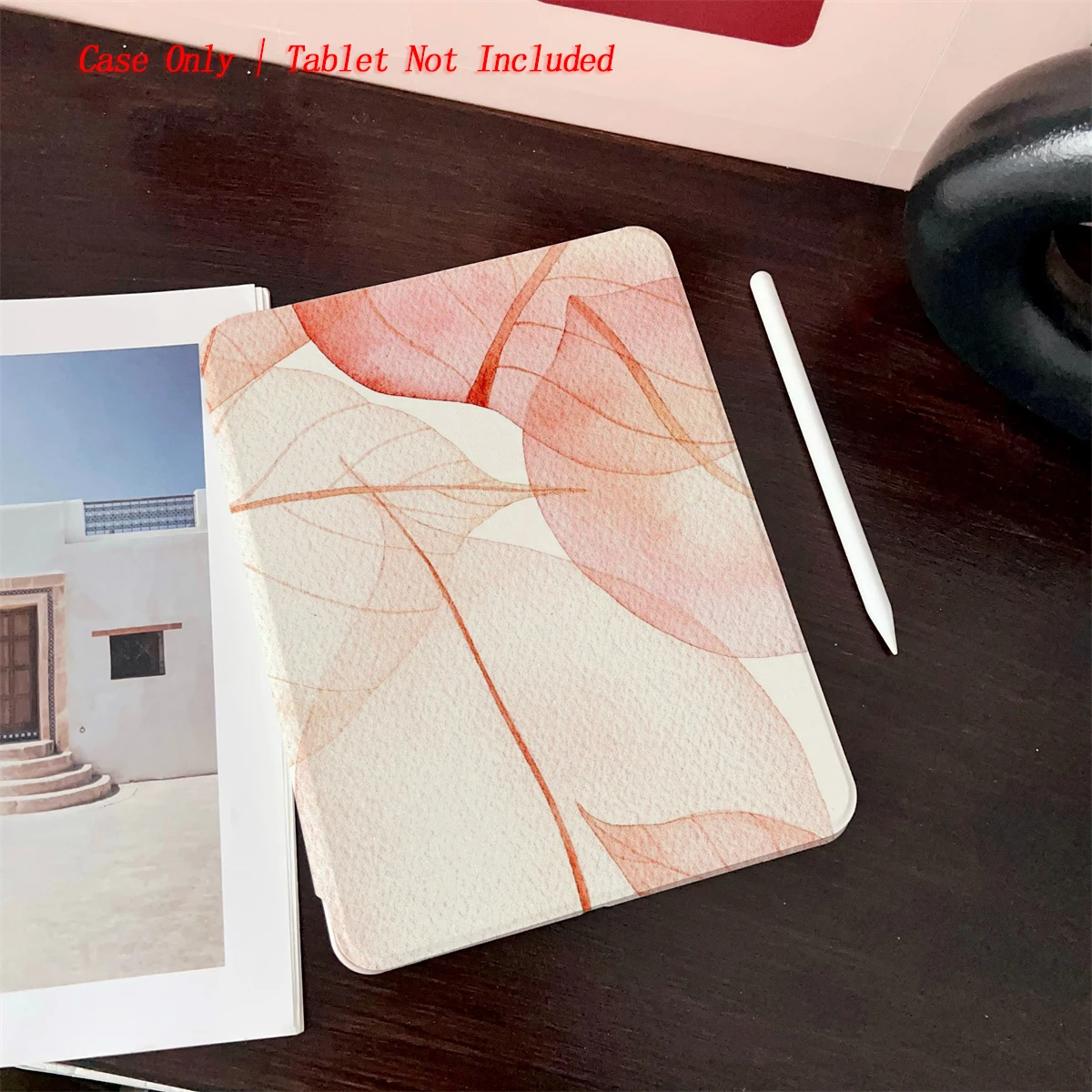 

8 Fresh Style Printed iPad Case, 360° Rotating Stand & Pen Slot,Book Style, Auto Sleep/Wake, Compatible with Various Apple iPads