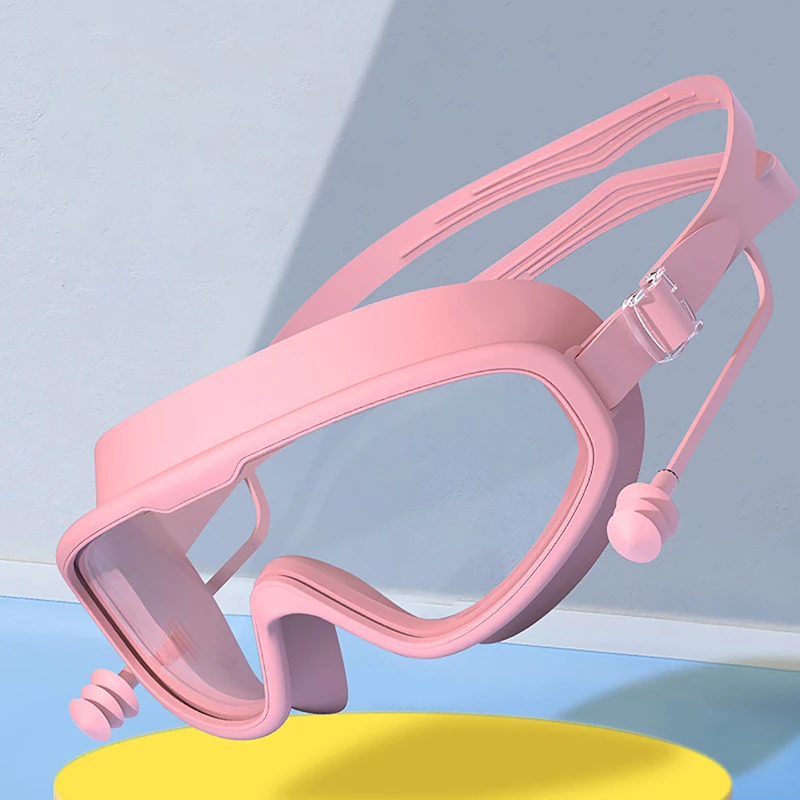 Erwachsene große Rahmen Schwimm brille mit Ohr stöpseln Frauen Männer Anti-Fog Schwimm brille Silikon Schwimmbad Strand brillen