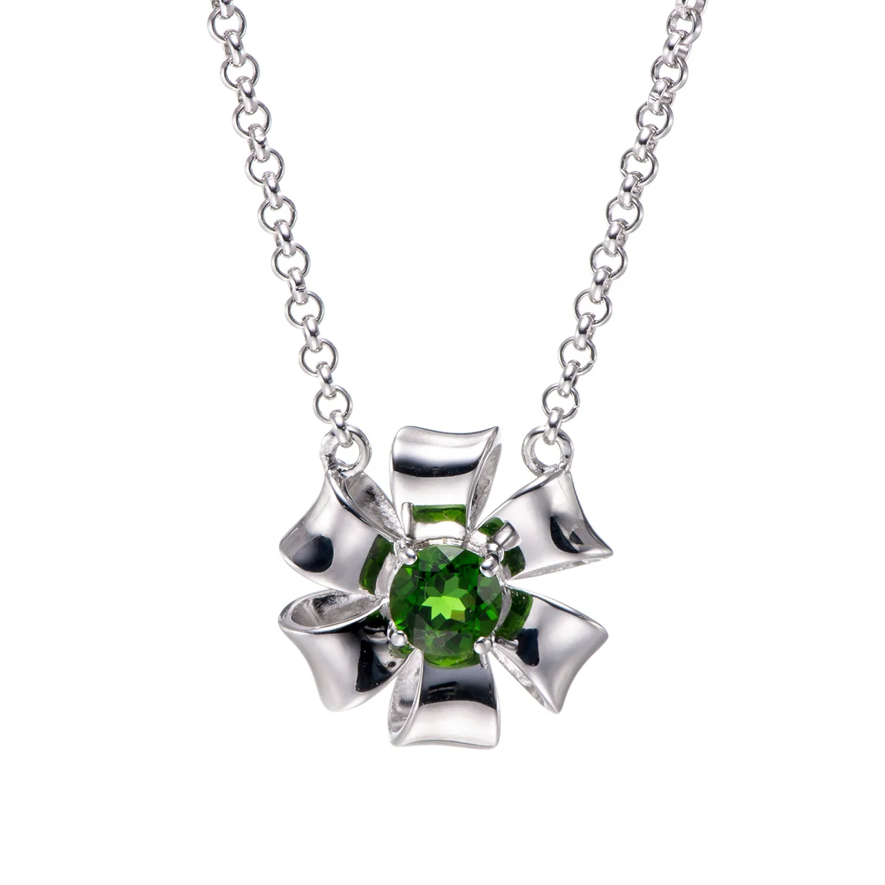 

Chrome diopside Rhodium Over Sterling Silver Pendant with Chain