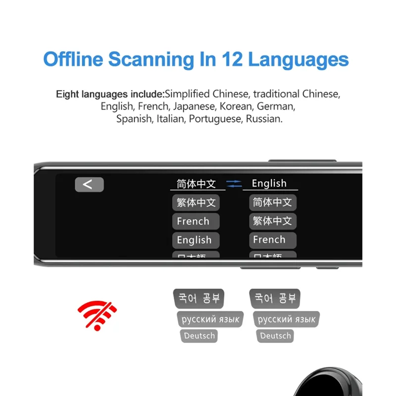 AA60-MD08 5.0" Screen Smart Voice Translation Pen Scanner Translator Dictionary Multiple Languages For Learning