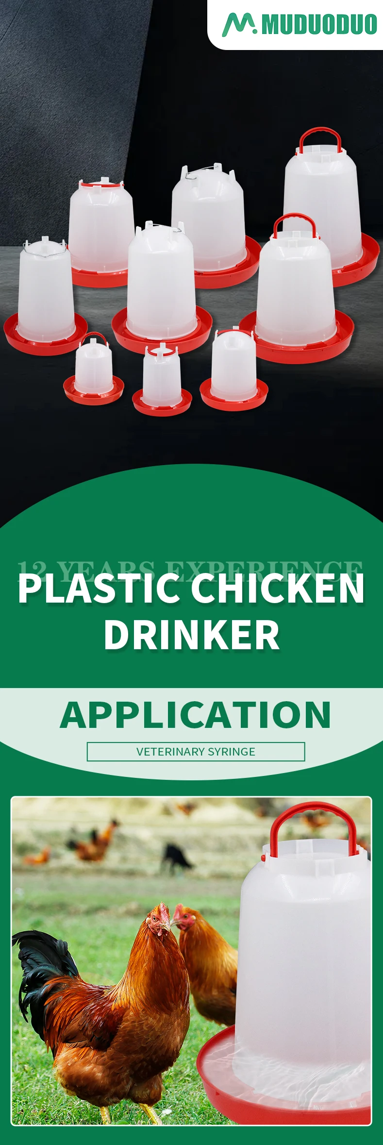 1/1,5/2/3/4/5/6/8/11/14/16/18L Automatische Huhn Wasser Eimer Kunststoff Geflügel Hahn Huhn Fütterung Gerät Bauernhof Wasser Versorgung – Detail 3