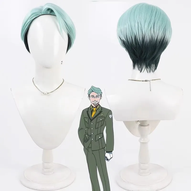 Peluca de Cosplay de Anime Challia Bull, peluca sintética resistente al calor de Gundam de pelo corto de 30CM + gorro de peluca, peluca de fiesta de Anime para Halloween + gorro de peluca