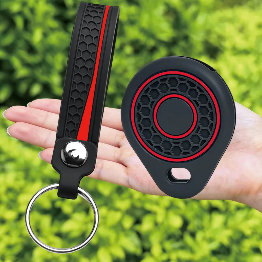 Access Card Key Tag Silicone RFID Key Tag Cover With Compact Finger Loop And Key Ring Premium Protector
