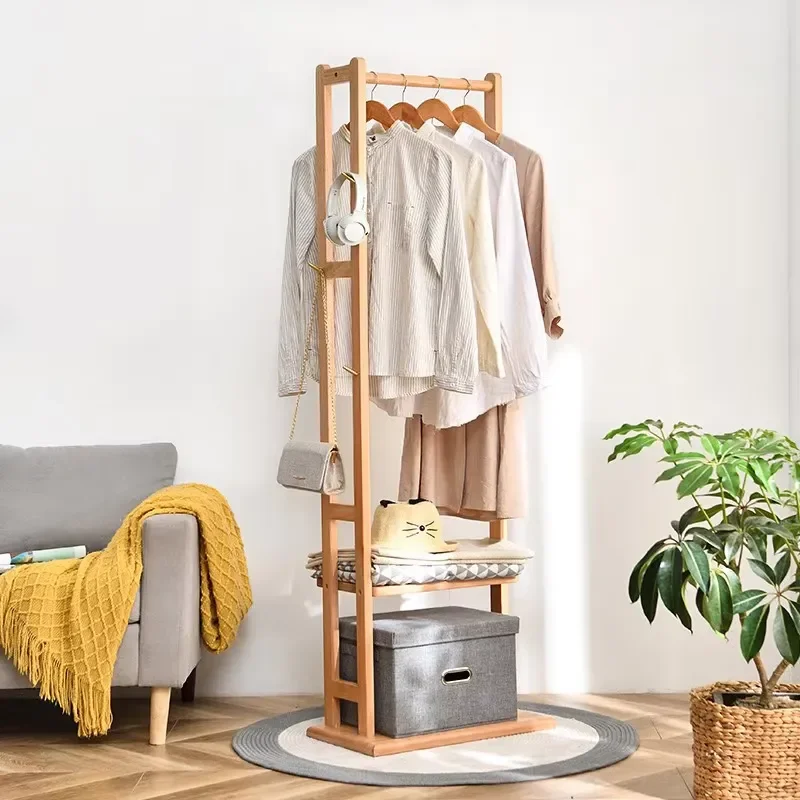 Wooden Coat Rack Stand with Hooks for Hallway Entryway Storage Organizer for Scarf Bag Umbrella Hat Free Standing Tree