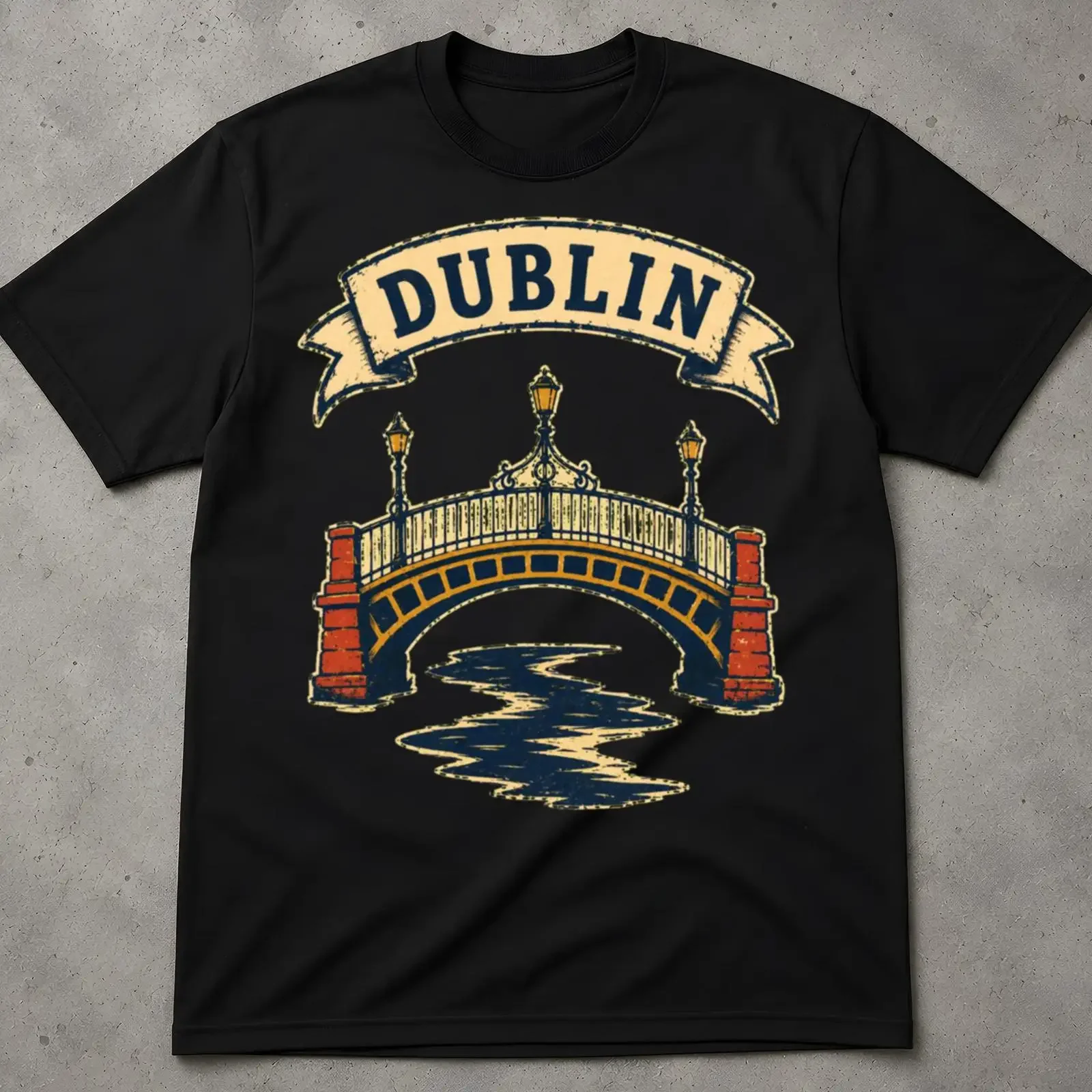 Vintage Dublin Ireland Halfpenny Bridge T Shirt Irish Travel Souvenir for Wanderlust Vacation Lover vintage Washed graphic