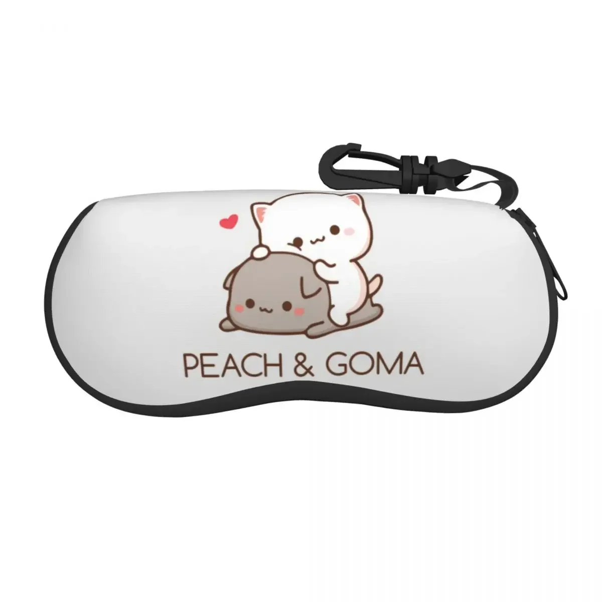 Custom Cartoon Couple Peach And Goma Mochi Cat Eyeglass Glasses Case Women Men Soft Sunglasses Protective Pouch