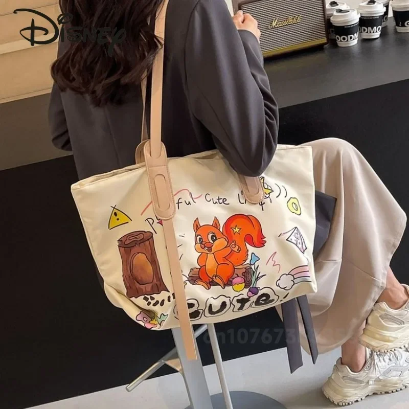 Disney New Women's Handbag Fashionable High Quality Women's Shoulder Bag Cartoon Versatile Large Capacity Women's Shopping Bag